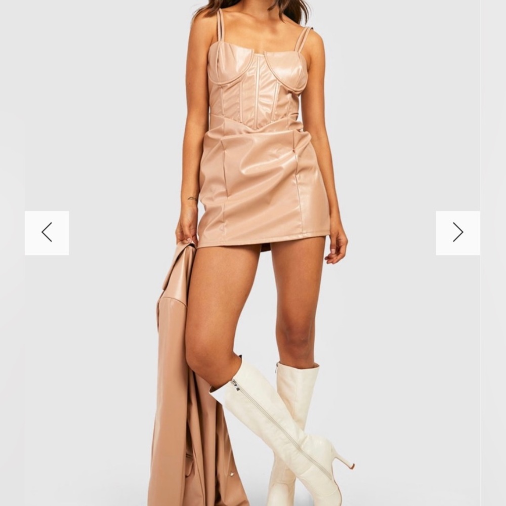 Nude mini dress